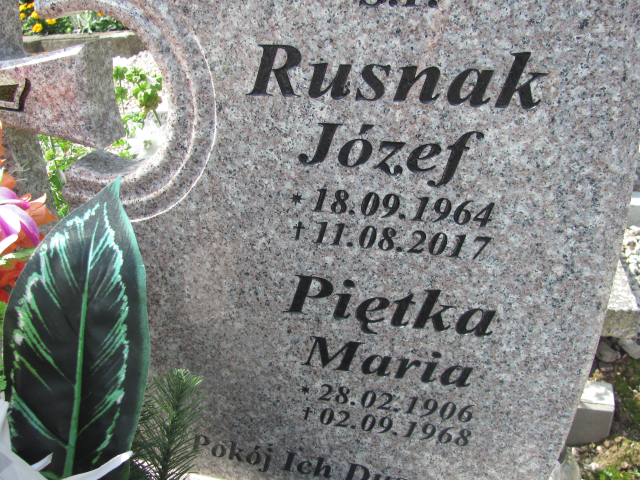 Józef Rusnak 1964 Kamienna Góra gmina wiejska - Grobonet - Wyszukiwarka osób pochowanych